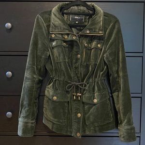 Green Velvet Utility Jacket